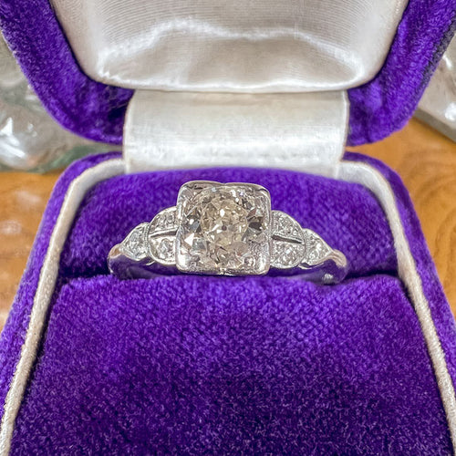 Art Deco Diamond Engagement Ring, 0.45ct. sold by Doyle and Doyle an antique and vintage jewelry boutique