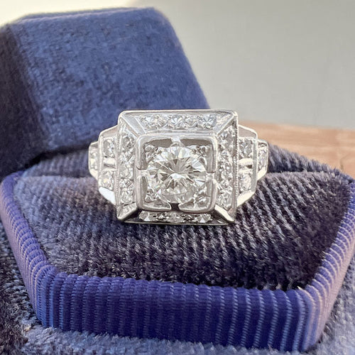 Vintage Diamond Engagement Ring, 0.35 ct. sold by Doyle and Doyle an antique and vintage jewelry boutique