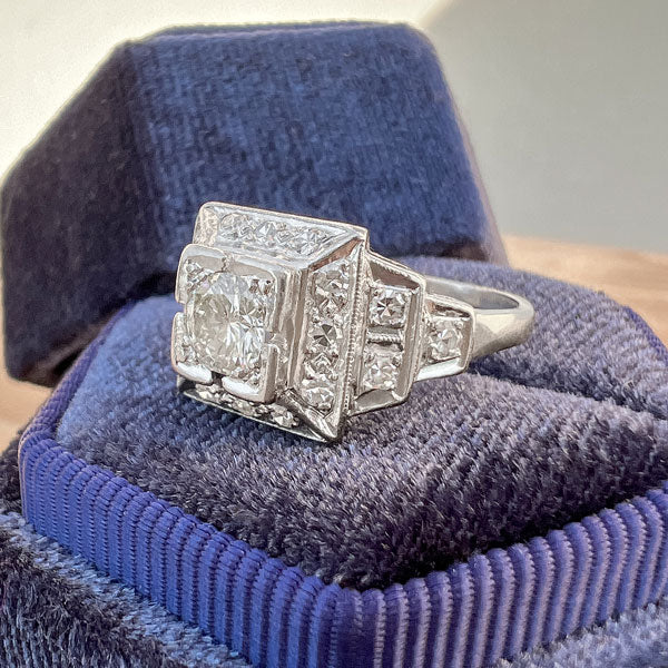 Vintage Diamond Engagement Ring, 0.35 ct. sold by Doyle and Doyle an antique and vintage jewelry boutique