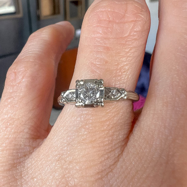Vintage Diamond Engagement Ring, RBC 0.25ct. sold by Doyle and Doyle an antique and vintage jewelry boutique