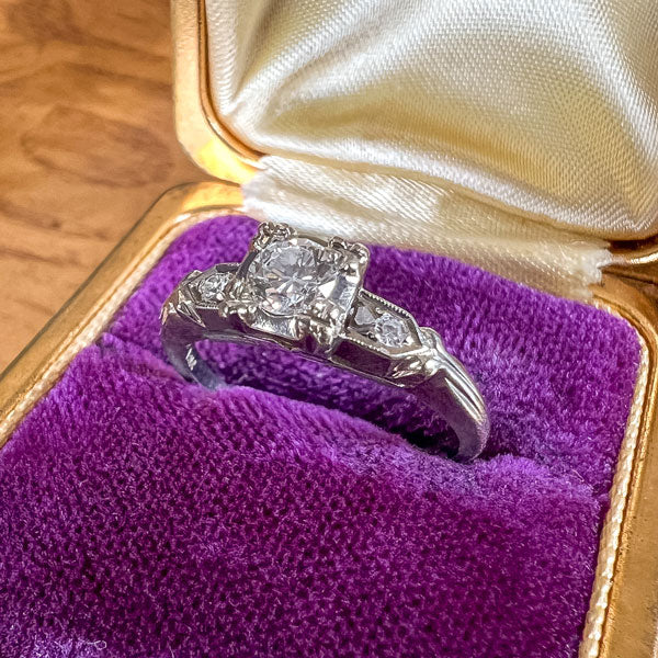 Vintage Diamond Engagement Ring, RBC 0.25ct. sold by Doyle and Doyle an antique and vintage jewelry boutique