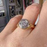 Vintage Filigree Engagement Ring, RBC 0.25ctw sold by Doyle and Doyle an antique and vintage jewelry boutique