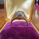 Vintage Filigree Engagement Ring, RBC 0.25ctw sold by Doyle and Doyle an antique and vintage jewelry boutique