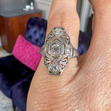 Vintage Diamond Filigree Dinner Ring, from Doyle & Doyle antique and vintage jewelry boutique