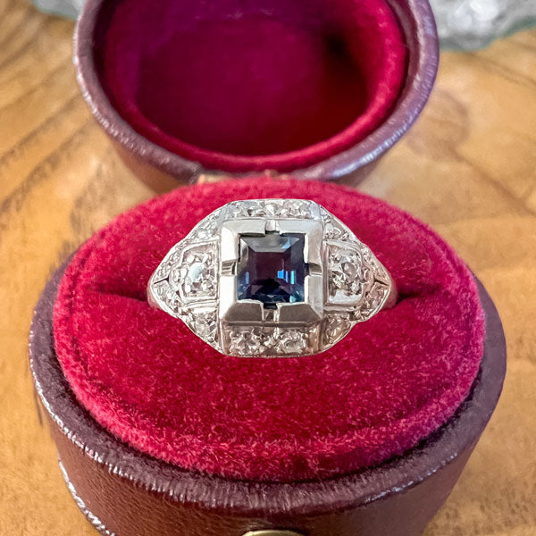 Art Deco Sapphire & Diamond Ring, from Doyle & Doyle antique and vintage jewelry boutique