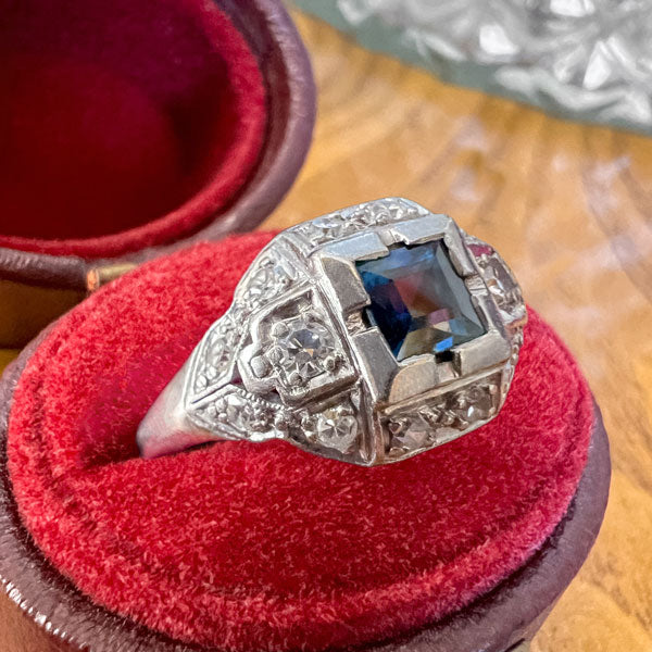 Art Deco Sapphire & Diamond Ring, from Doyle & Doyle antique and vintage jewelry boutique