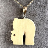 Vintage Carved Elephant Pendant, sold by Doyle & Doyle antique and vintage jewelry boutique