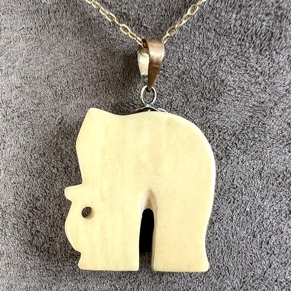 Vintage Carved Elephant Pendant, sold by Doyle & Doyle antique and vintage jewelry boutique