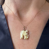 Vintage Carved Elephant Pendant, sold by Doyle & Doyle antique and vintage jewelry boutique