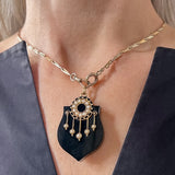 Victorian Carved Onyx & Pearl Pendant with Locket Back, from Doyle & Doyle antique and vintage jewelry boutique