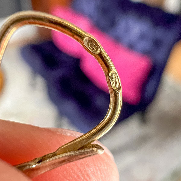 Vintage Bohemian Garnet Drop Earrings with Czech hallmarks, from Doyle & Doyle an antique and vintage jewelry boutique