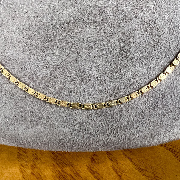 Vintage Fancy Link Chain Necklace sold by Doyle and Doyle an antique and vintage jewelry boutique