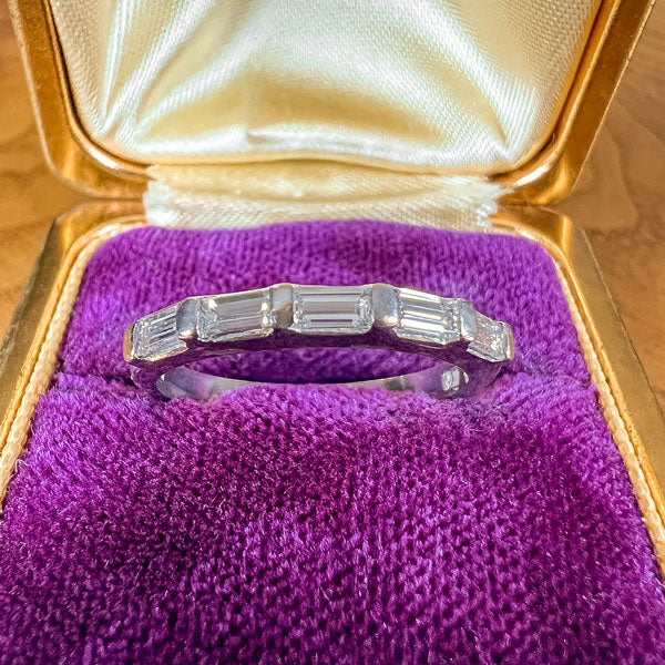 Vintage Baguette Diamond Wedding Band sold by Doyle and Doyle an antique and vintage jewelry boutique