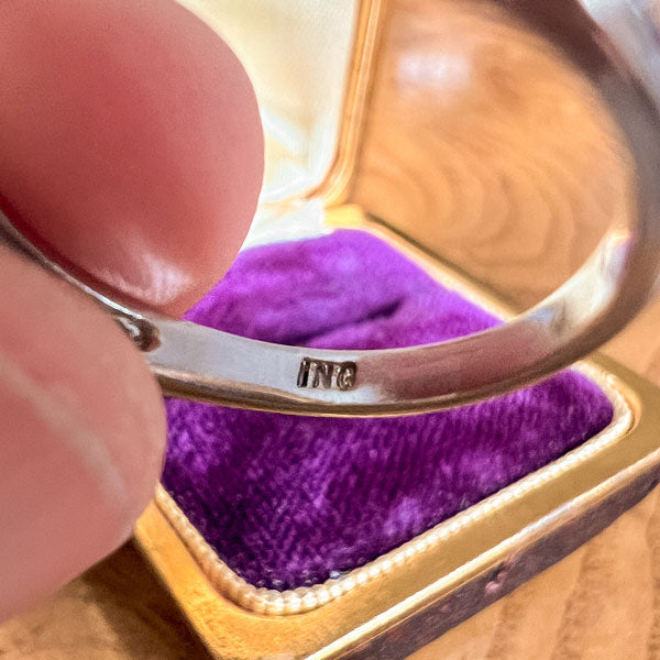 Vintage Baguette Diamond Wedding Band sold by Doyle and Doyle an antique and vintage jewelry boutique