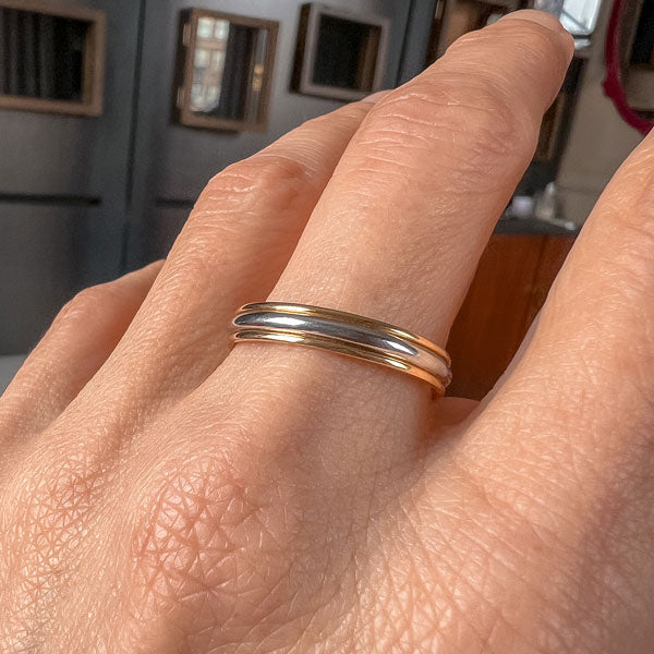 Vintage Two-toned Wedding Band sold by Doyle and Doyle an antique and vintage jewelry boutique