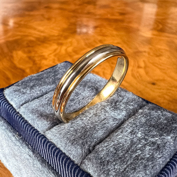 Vintage Two-toned Wedding Band sold by Doyle and Doyle an antique and vintage jewelry boutique