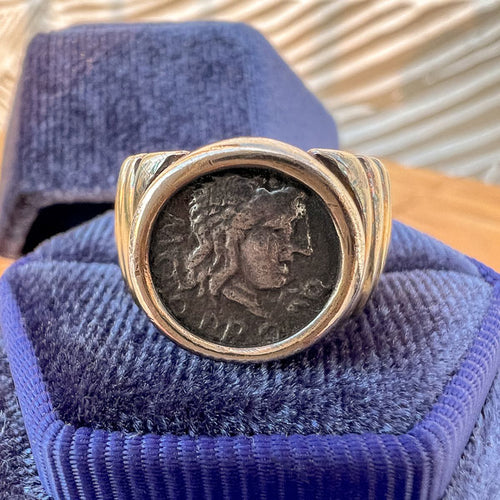 Vintage Coin Ring sold by Doyle and Doyle an antique and vintage jewelry boutique