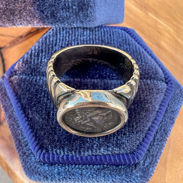 Vintage Coin Ring sold by Doyle and Doyle an antique and vintage jewelry boutique