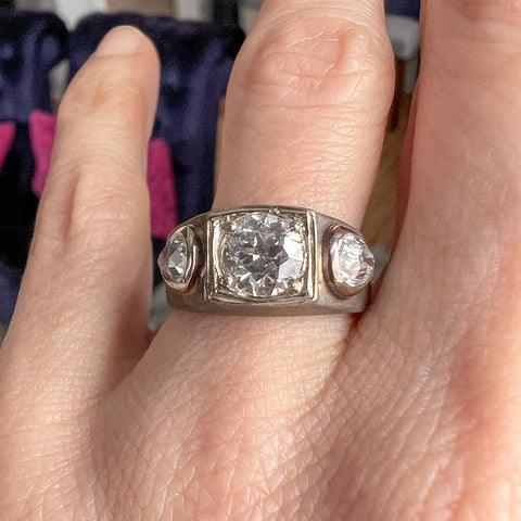 Vintage Diamond Ring, RBC 1.23ct sold by Doyle and Doyle an antique and vintage jewelry boutique