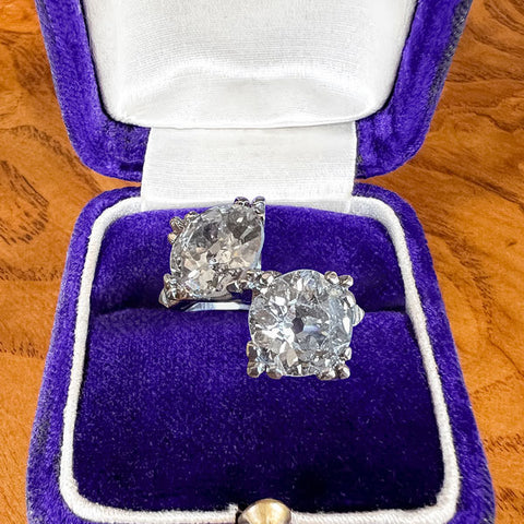 Vintage Twin Stone Engagement Ring, 4.82ctw. sold by Doyle and Doyle an antique and vintage jewelry boutique