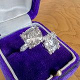 Vintage Twin Stone Engagement Ring, 4.82ctw. sold by Doyle and Doyle an antique and vintage jewelry boutique