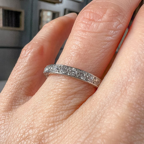 Vintage Eternity Wedding Band Ring sold by Doyle and Doyle an antique and vintage jewelry boutique