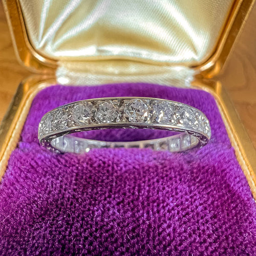 Vintage Eternity Wedding Band Ring sold by Doyle and Doyle an antique and vintage jewelry boutique