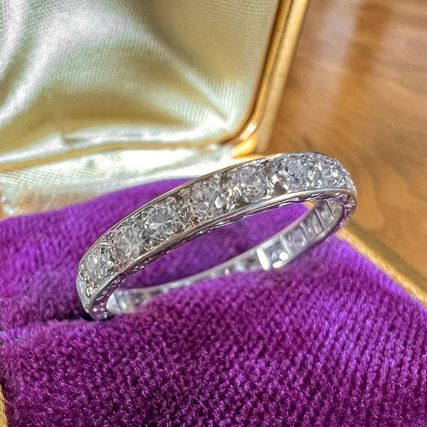 Vintage Eternity Wedding Band Ring sold by Doyle and Doyle an antique and vintage jewelry boutique