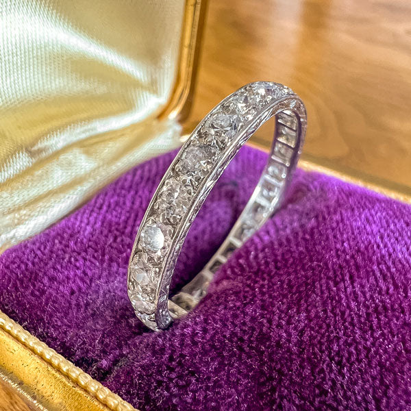 Vintage Eternity Wedding Band Ring sold by Doyle and Doyle an antique and vintage jewelry boutique