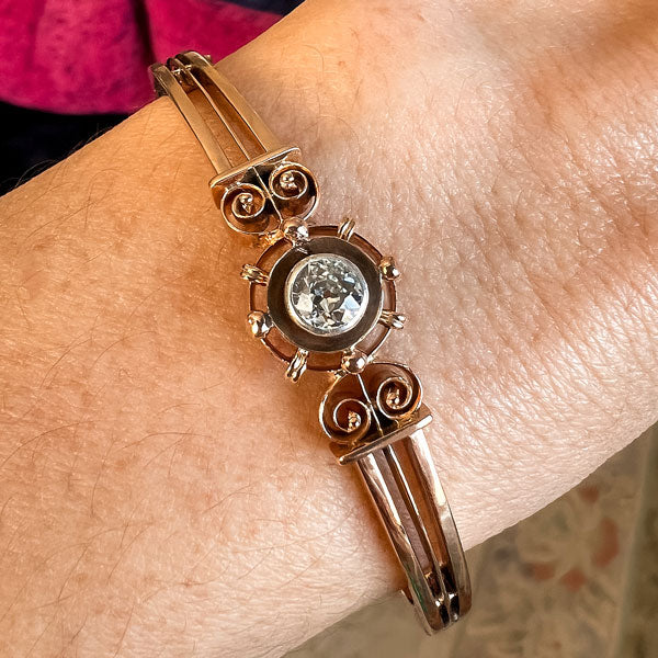Victorian Diamond Bangle Bracelet sold by Doyle and Doyle an antique and vintage jewelry boutique