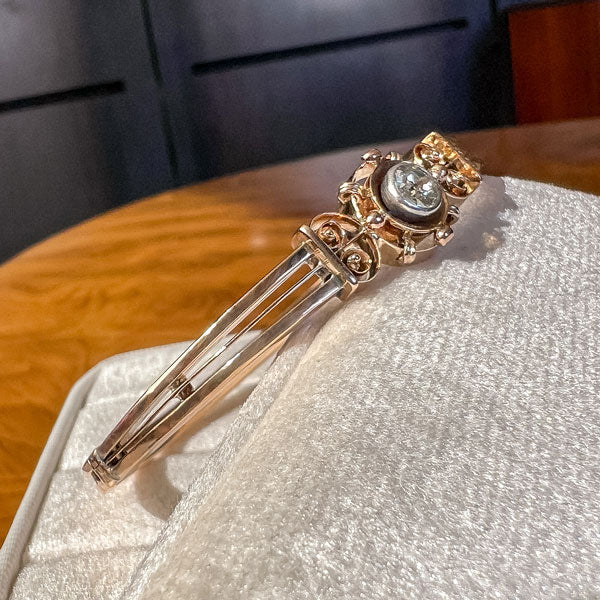 Victorian Diamond Bangle Bracelet sold by Doyle and Doyle an antique and vintage jewelry boutique