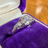 Vintage Engagement Ring, Old Euro 0.45ct sold by Doyle and Doyle an antique and vintage jewelry boutique