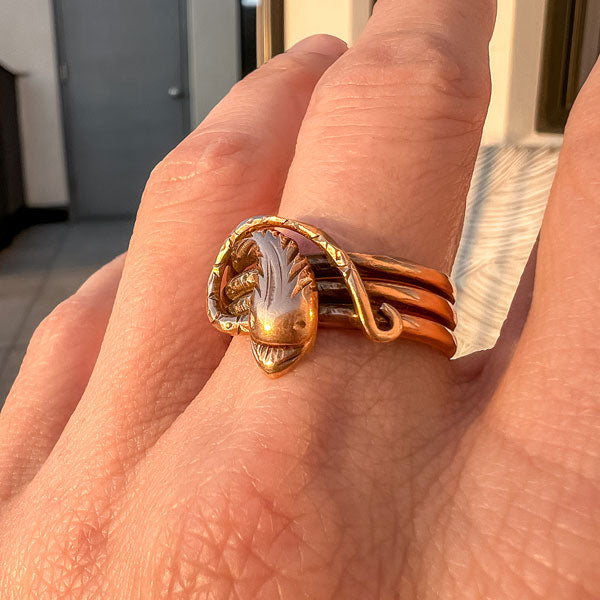Antique Snake Ring sold by Doyle and Doyle an antique and vintage jewelry boutique