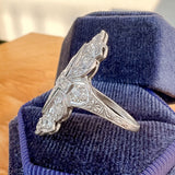 Art Deco Diamond & Emerald Dinner Ring sold by Doyle and Doyle an antique and vintage jewelry boutique