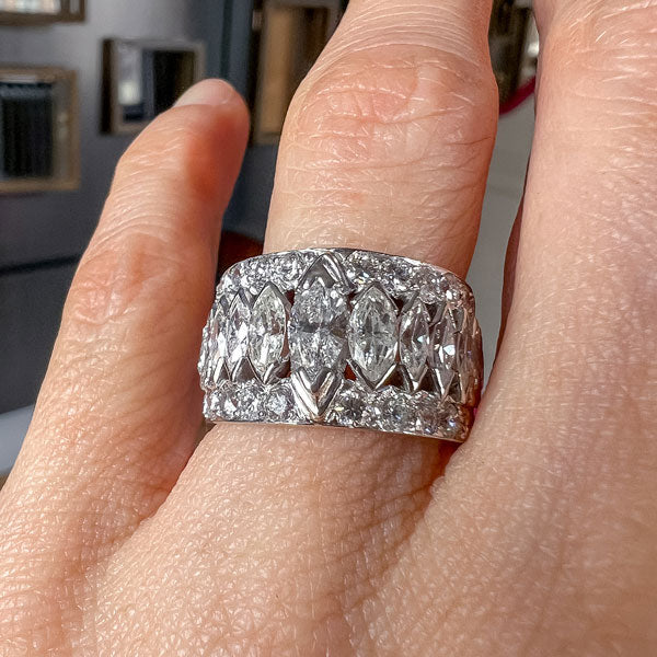Art Deco Marquise Diamond Eternity Band sold by Doyle and Doyle an antique and vintage jewelry boutique