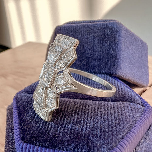 Art Deco Diamond Dinner Ring sold by Doyle and Doyle an antique and vintage jewelry boutique