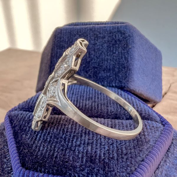 Art Deco Diamond Dinner Ring sold by Doyle and Doyle an antique and vintage jewelry boutique