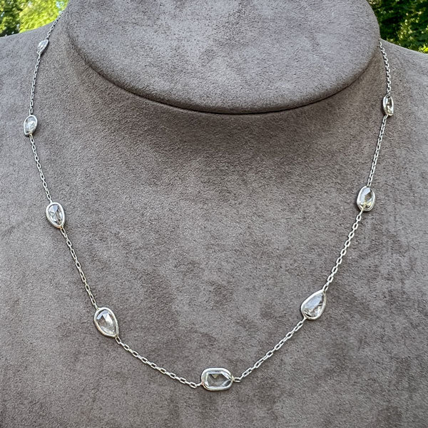Vintage Diamond by the Yard Chain Necklace sold by Doyle and Doyle an antique and vintage jewelry boutique