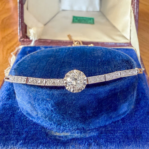 Edwardian Diamond Bracelet sold by Doyle and Doyle an antique and vintage jewelry boutique