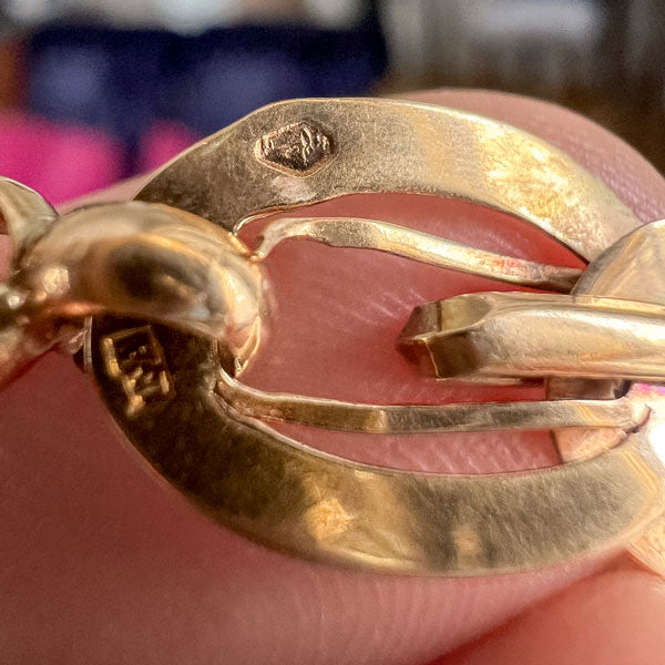 Antique Austro Hungarian Gold Watch Chain with sliding swivel clip, from Doyle & Doyle antique and vintage jewelry boutique