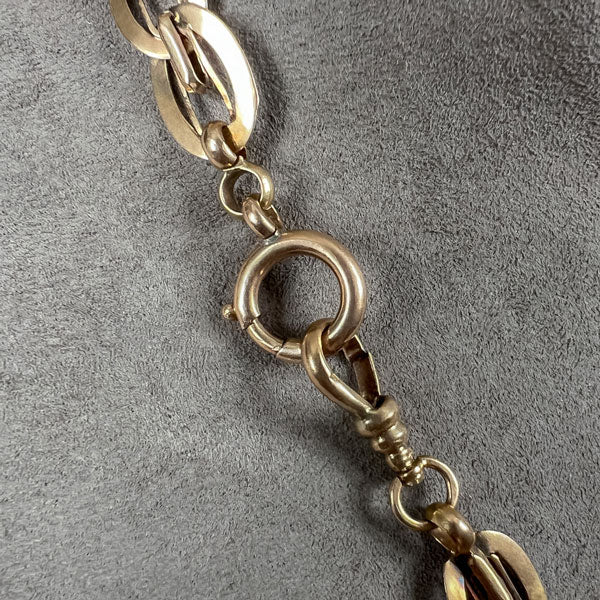 Antique Austro Hungarian Gold Watch Chain with sliding swivel clip, from Doyle & Doyle antique and vintage jewelry boutique