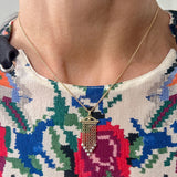 Antique Pearl Fringe Gold Tassel pendant sold by Doyle and Doyle an antique and vintage jewelry boutique