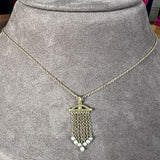Antique Pearl Fringe Gold Tassel pendant sold by Doyle and Doyle an antique and vintage jewelry boutique