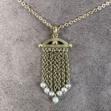 Antique Pearl Fringe Gold Tassel pendant sold by Doyle and Doyle an antique and vintage jewelry boutique
