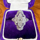 Art Deco Diamond Dinner Ring sold by Doyle and Doyle an antique and vintage jewelry boutique