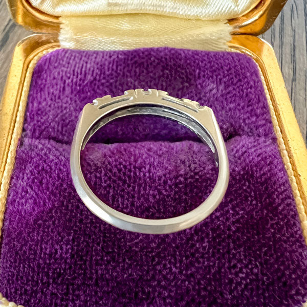 Vintage Baguette & Round Diamond Wedding Band Ring sold by Doyle and Doyle an antique and vintage jewelry boutique