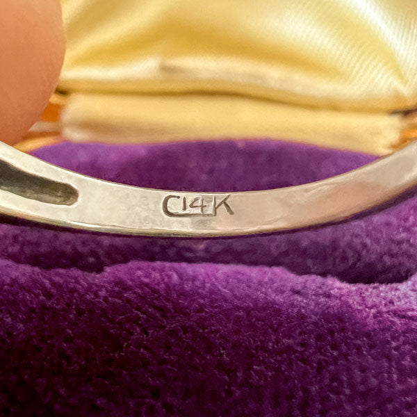 Vintage Baguette & Round Diamond Wedding Band Ring sold by Doyle and Doyle an antique and vintage jewelry boutique