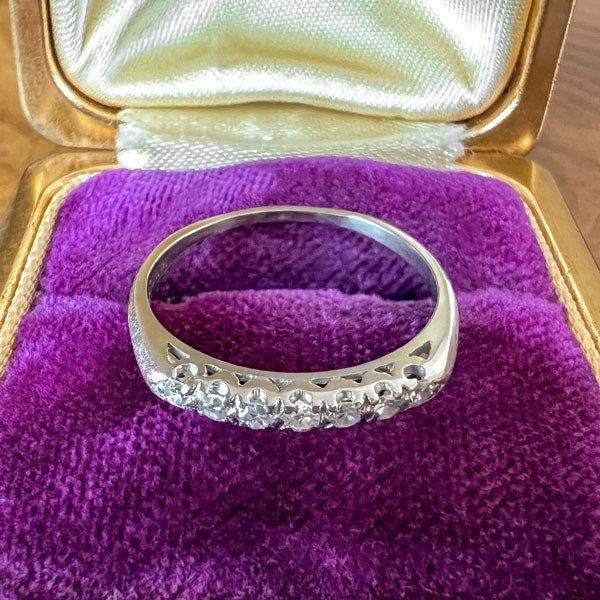 Vintage Diamond Wedding Band Ring sold by Doyle and Doyle an antique and vintage jewelry boutique