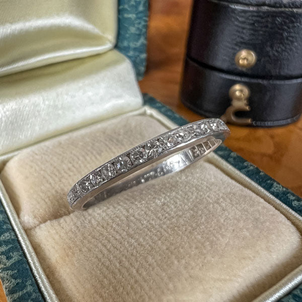 Art Deco Diamond Wedding Band Ring, Size 7. sold by Doyle and Doyle an antique and vintage jewelry boutique