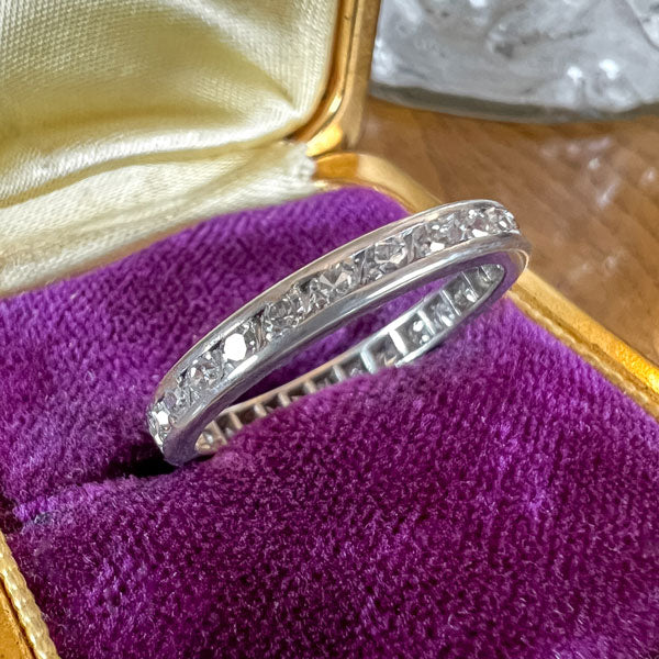 Vintage Diamond Eternity Wedding Band Ring sold by Doyle and Doyle an antique and vintage jewelry boutique 